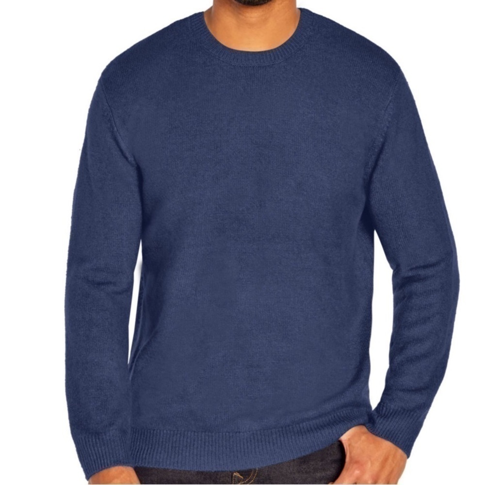 GAP relaxed fit cozy medieval blue ribbed knit crew sweater men’s size XXL